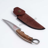 Karambit Hunting Knife Handle-Root Walnut 9.8 (2)